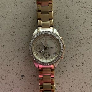 Gold Fossil Watch